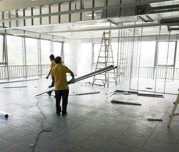 番禺800平方辦公室裝修項(xiàng)目開(kāi)工啦！